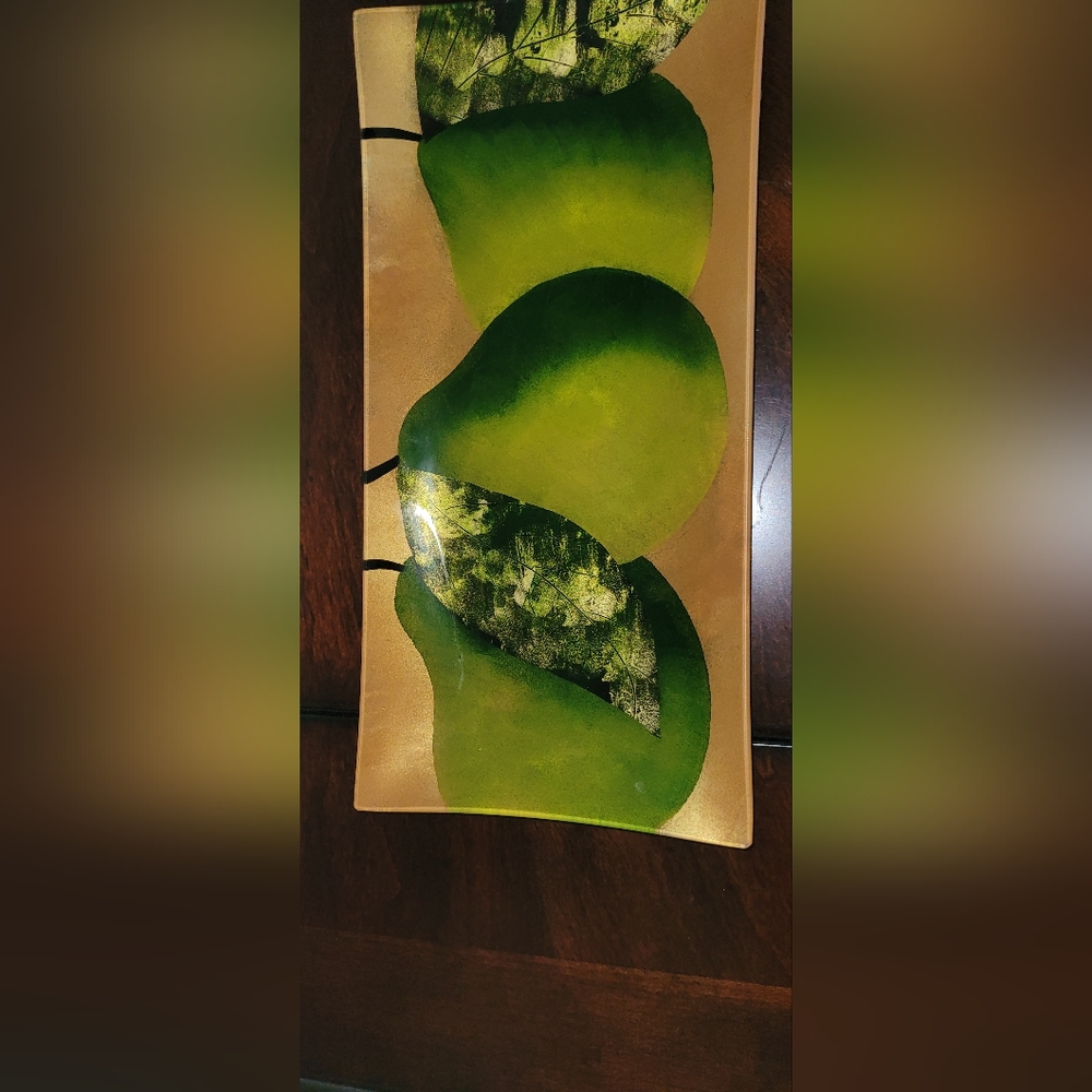 Pear platter 12x6 signed